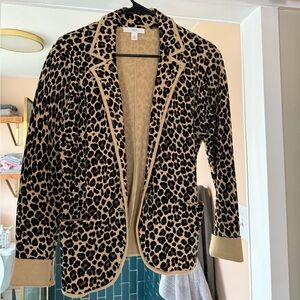 Leopard sweater blazer. Sturdy with stretch and so comfy